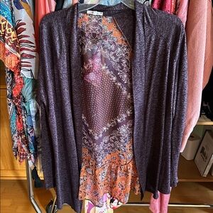 Maurices Purple Open-Front Cardigan